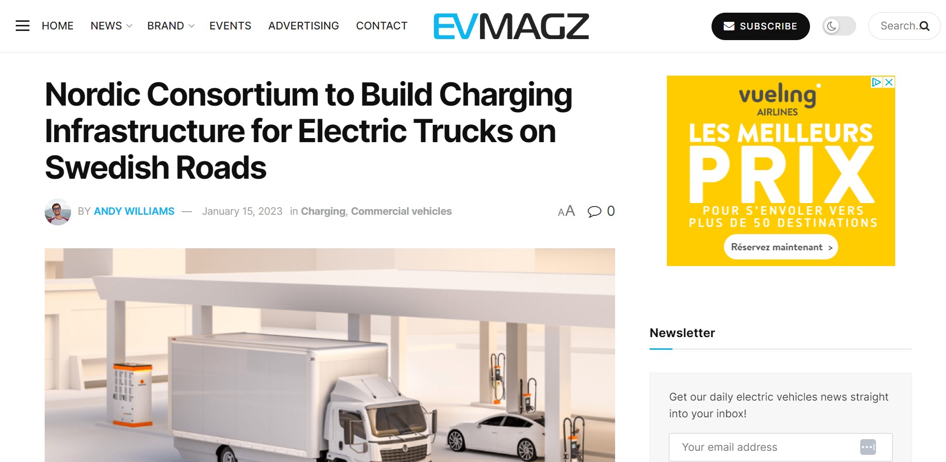 EVMAGZ - Nordic Consortium to Build Charging Infrastructure for Electric Trucks on Swedish Roads